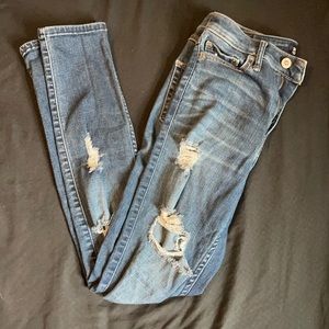 Super cute high rise super skinny ripped jeans